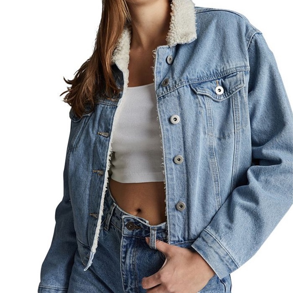 Cotton On 90s Sherpa Denim Jacket